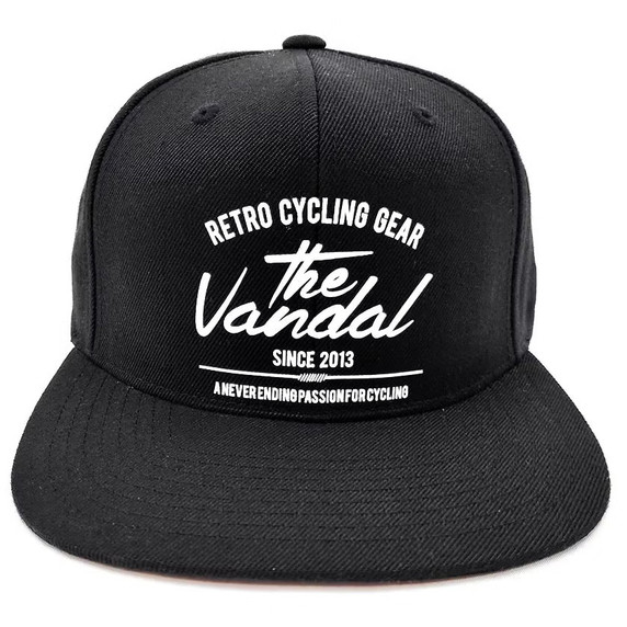 The Vandal Retro Cycling Gear Snapback Cap Black