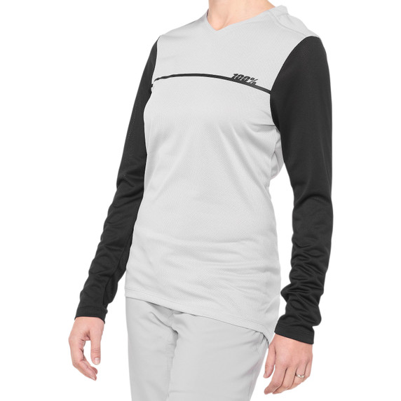 100% Ridecamp LS MTB Jersey Womens Grey/Black