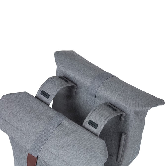 Basil City Double Pannier Bag 28-32L Grey Melee