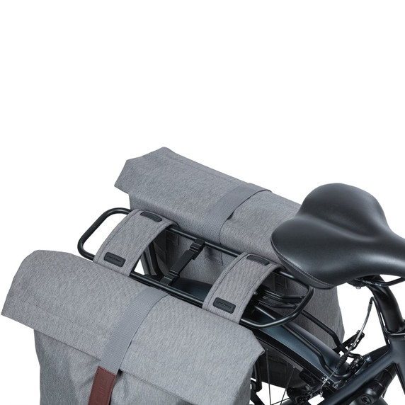 Basil City Double Pannier Bag 28-32L Grey Melee