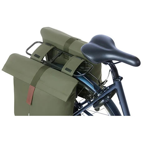 Basil City Double Pannier Bag 28-32L Moss Green