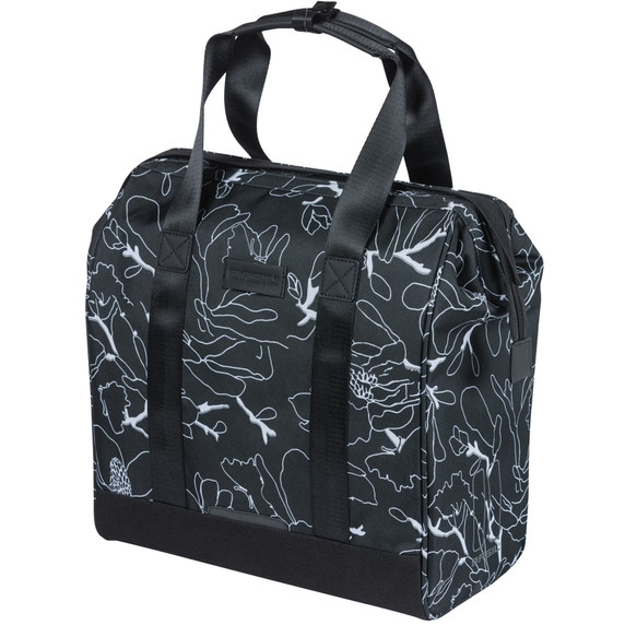Basil Grand Flower Bike Shopper Bag 23L Black