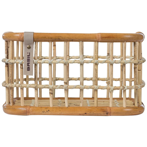 Basil Green Life Rattan Rear Basket 18L Brown