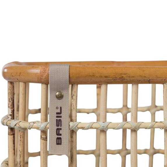 Basil Green Life Rattan Rear Basket 18L Brown