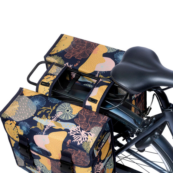Basil Mara XL Double Pannier Bag 35L Reef Night Blue