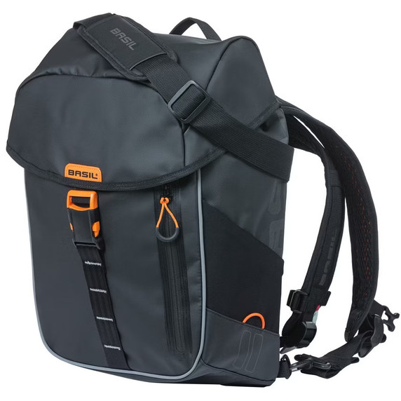 Basil Miles Tarpaulin Backpack 17L Black Orange