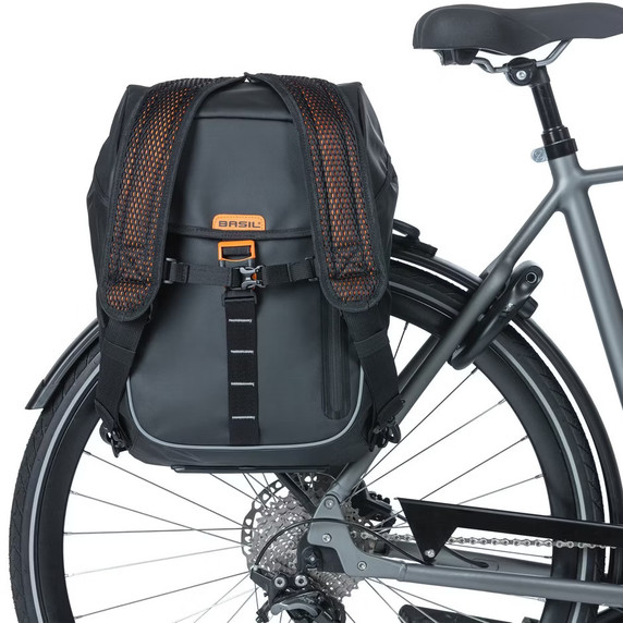 Basil Miles Tarpaulin Backpack 17L Black Orange
