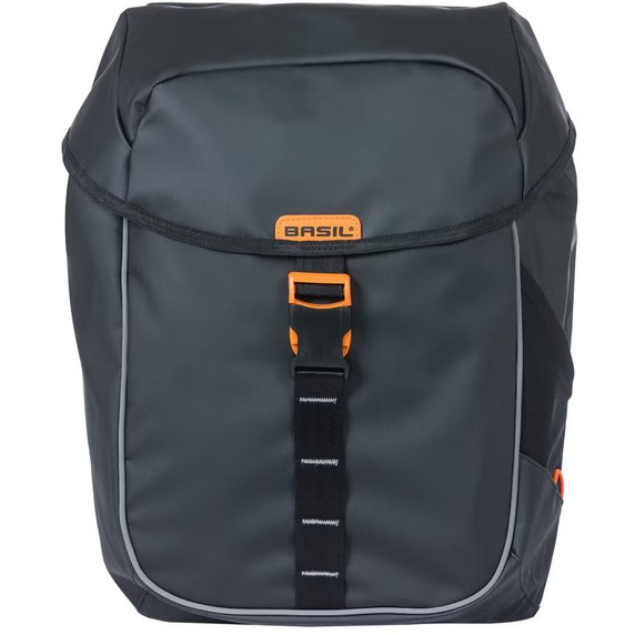 Basil Miles Tarpaulin Double Bag 34L Black Orange