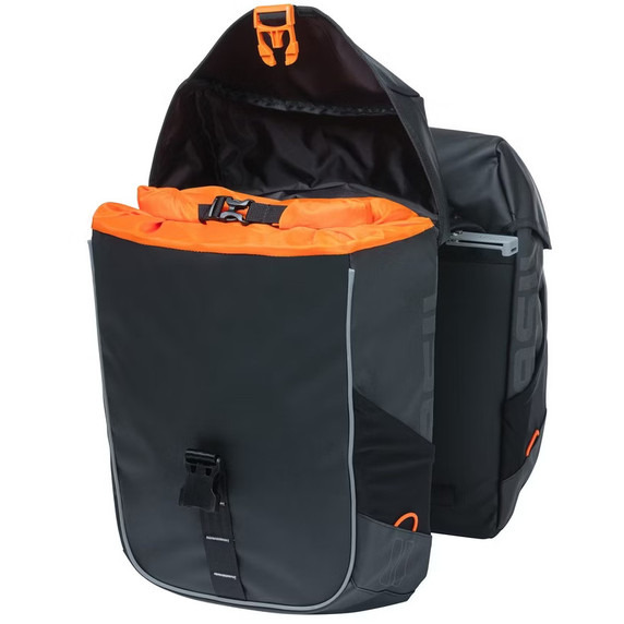 Basil Miles Tarpaulin Double Bag MIK 34L Black Orange