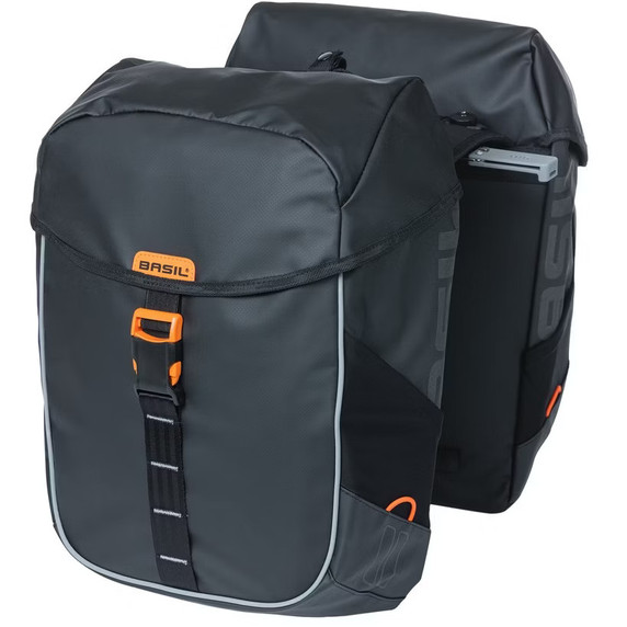 Basil Miles Tarpaulin Double Bag MIK 34L Black Orange