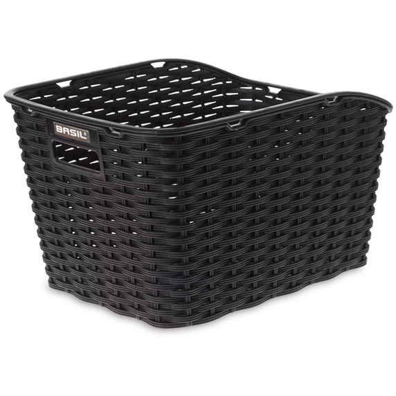 Basil Weave Synthetic Rear Basket Black