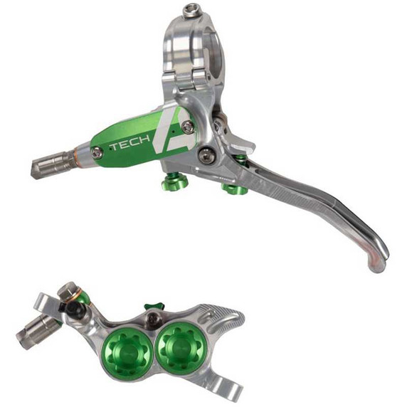Hope Tech4 E4 Rear Disc Brake Silver/Green Black Cable