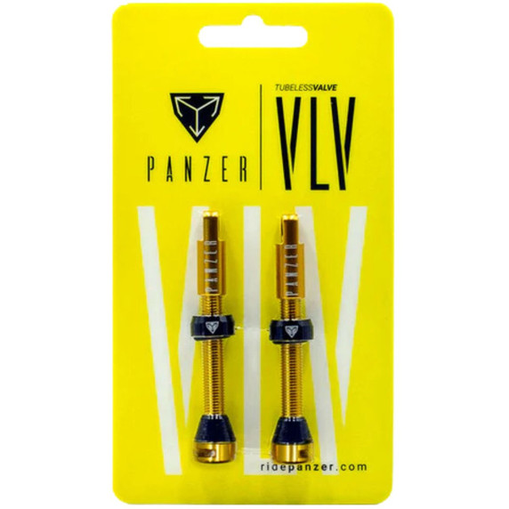 PANZER Tubeless Valves 2 Pcs Gold 48mm