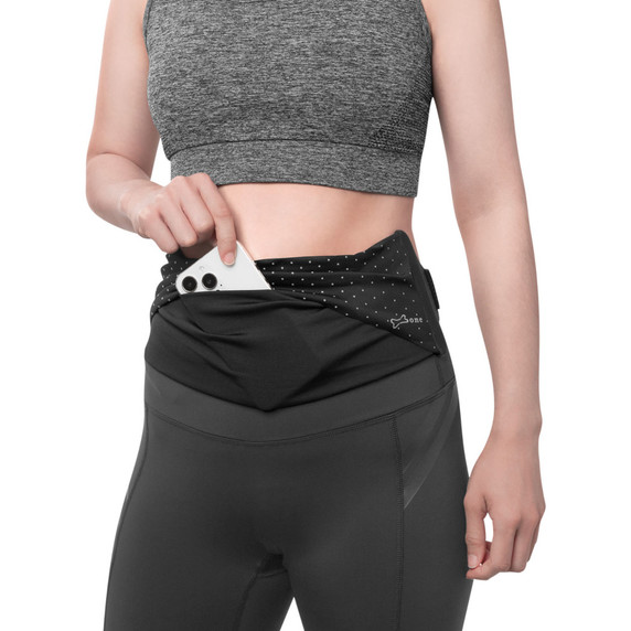 Bone Run Tie Belt Large Fits Smartphone 4-7.2 Inch Black