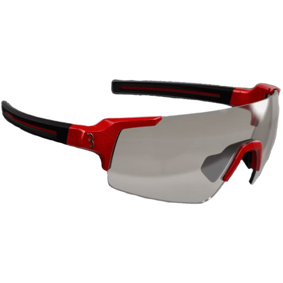 BBB Fullview Sports Glasses Glossy Metallic Red Frame Photochromic Lens
