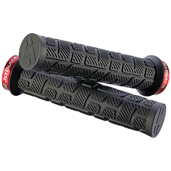 Jet Black Rip Grip Black Red Lock Ring