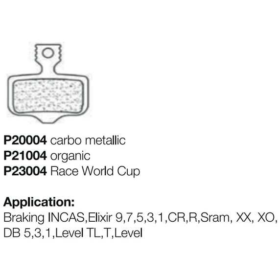Braking Incas/Avid Elixir/Level World Cup Brake Pads