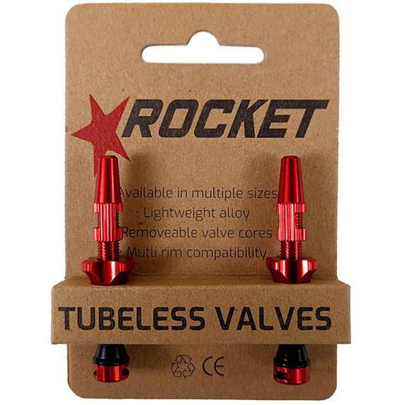 Rocket Tubeless Valves 60mm Red