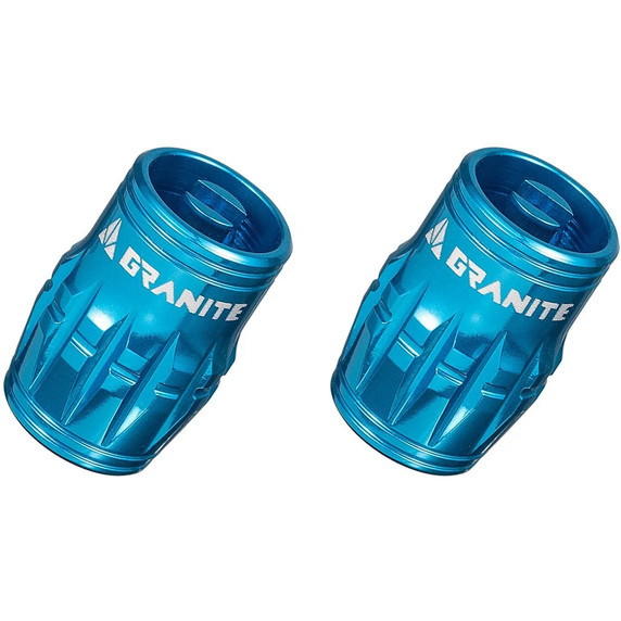 Granite Design Juicy CNC Schrader Valve Cap 2pc Blue