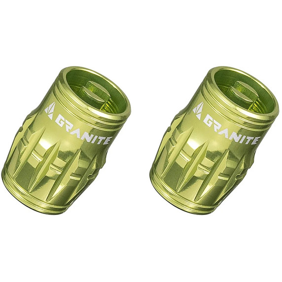 Granite Design Juicy CNC Schrader Valve Cap 2pc Green