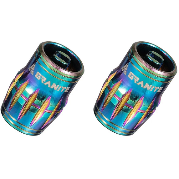 Granite Design Juicy CNC Schrader Valve Cap 2pc Oil Slick