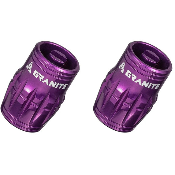 Granite Design Juicy CNC Schrader Valve Cap 2pc Purple
