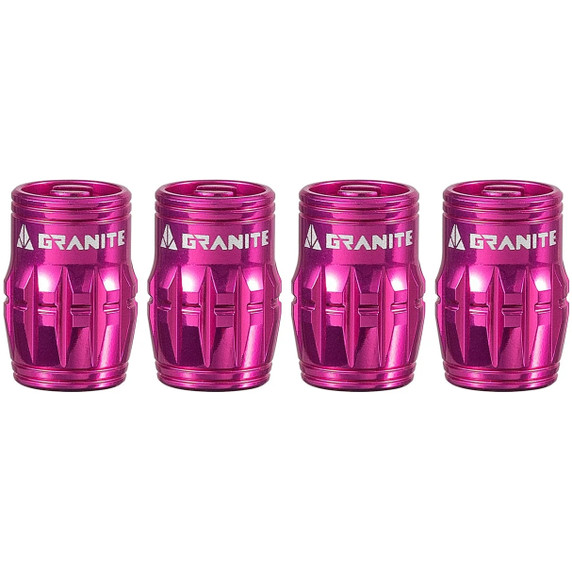 Granite Design Juicy CNC Schrader Valve Cap 4pc Pink