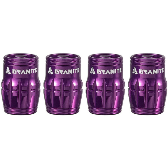 Granite Design Juicy CNC Schrader Valve Cap 4pc Purple