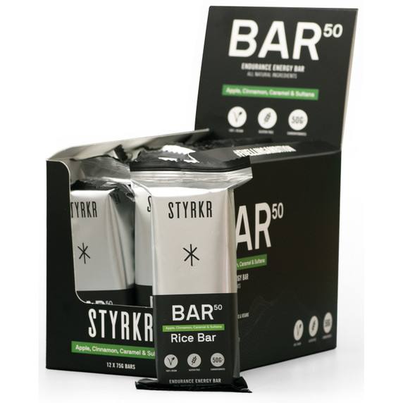 Styrkr Bar50 Apple Cinnamon Caramel Sultana Energy Bar x 12 Box