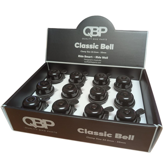 QBP Bell Classic Brass Ringer Bar Mounted Black 12 Pack