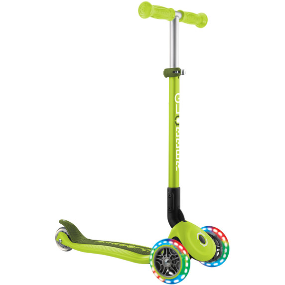 Globber Primo Foldable Lights Lime Green/Khaki Green Scooter