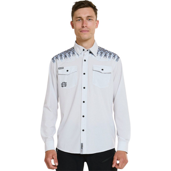 DHaRCO Mens Long Sleeve Button Up Kyle Straight Signature Rattlesnake