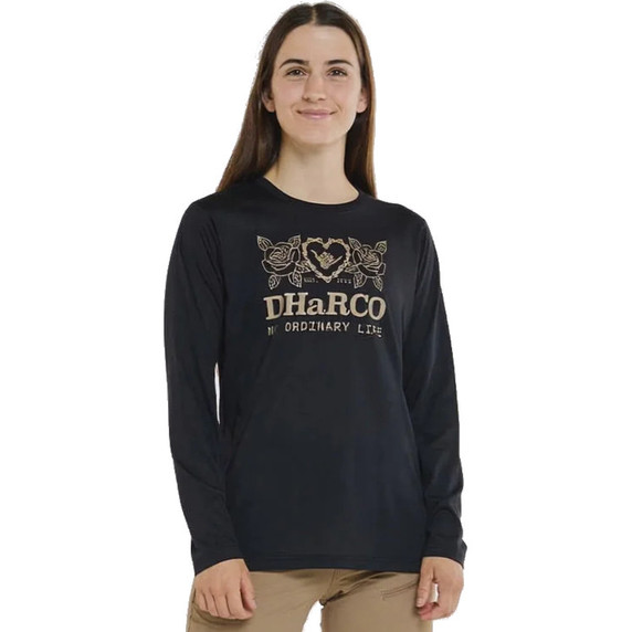 DHaRCO Womens Long Sleeve Tech Tee Black