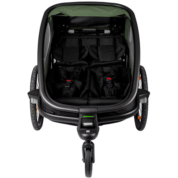 Hamax Outback Two Child Trailer w/ Recline Black/Green
