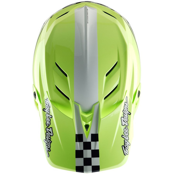 Troy Lee Designs D4 AS Polyacrylite Helmet Fifty-50 Navy/Glo Yellow