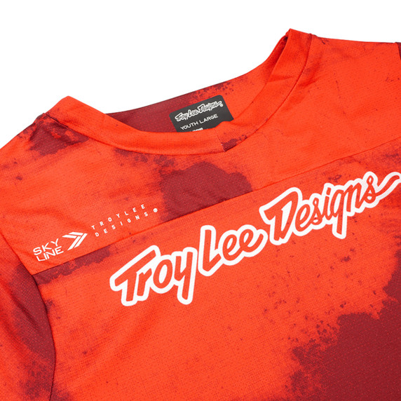 Troy Lee Designs Youth Skyline SS Jersey Flared Fiery Red