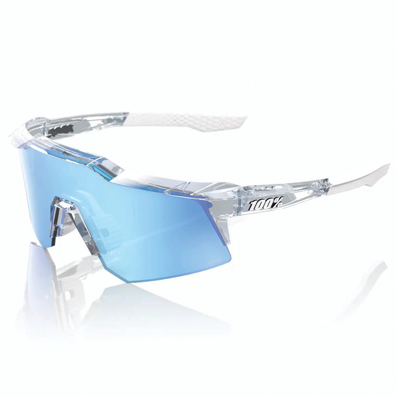 100% Speedcraft XS Sunglasses Polished Translucent Clear HiPER Blue