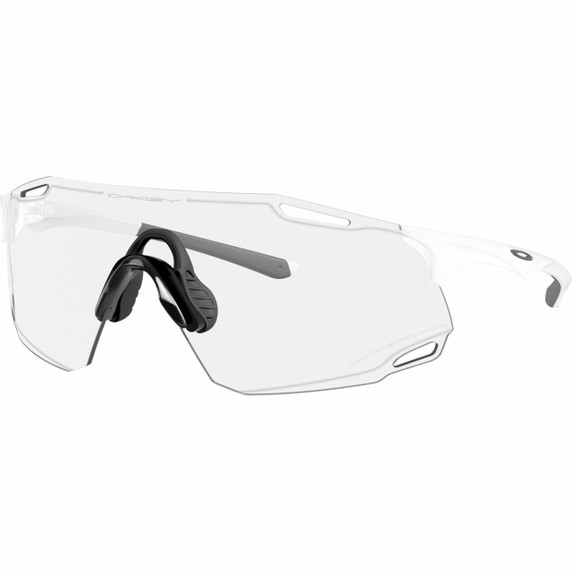 Oakley Cybr Dyno Matte White W/ Clear To Black Iridium Photochromic Lens