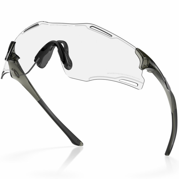 Oakley Cybr Zero Black W/ Clear To Black Iridium Photochromic Lens