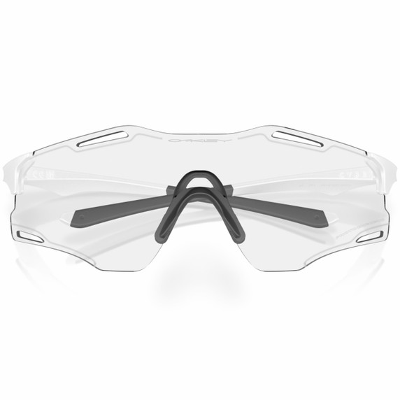 Oakley Cybr Zero Matte White W/ Clear To Black Iridium Photochromic Lens
