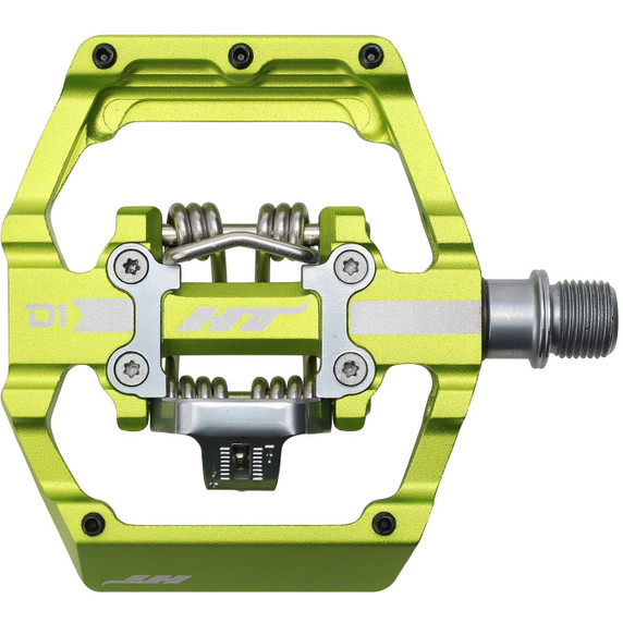 HT Components D1 Pedals (Alloy / CNC CRMO) - Apple Green