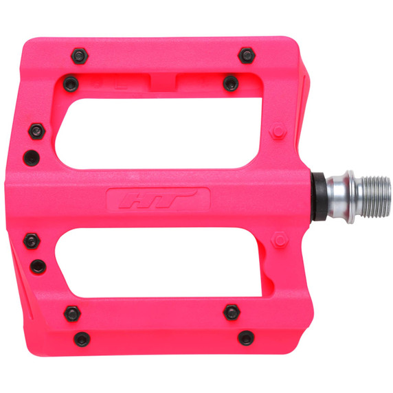 HT Components PA12A Pedals (Nylon / CNC CRMO) - Neon Pink