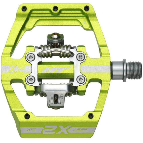 HT Components X2-SX Pedals (Alloy / CNC CRMO) - Apple Green