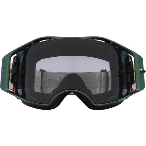 Oakley Airbrake MTB Goggles Black Green Colorshift W/Light Grey Lens