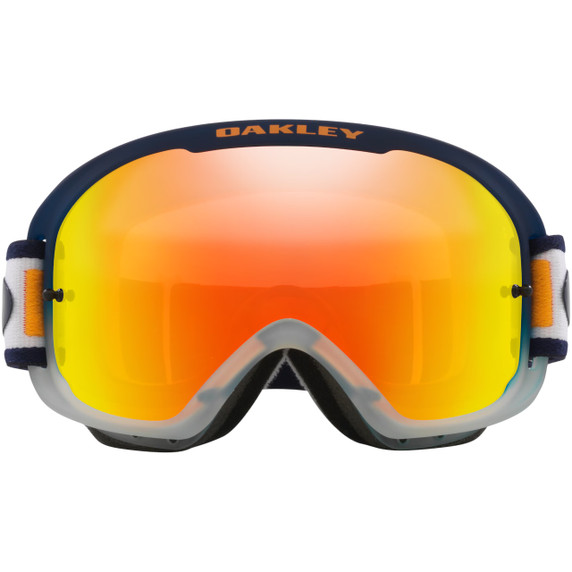 Oakley O Frame 2.0 PRO MTB Goggles Troy Lee Designs Orange Blocks W/Fire Iridium Lens