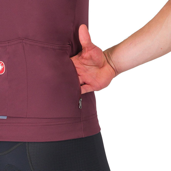 Castelli Prologo Lite Jersey Deep Bordeaux/Silver Gray