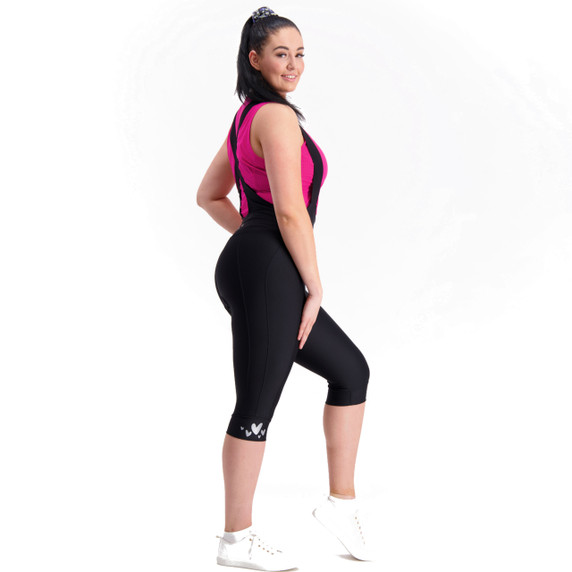 Birds on Bikes Energy Pocket Womens Padded 3/4 Bib Shorts Black