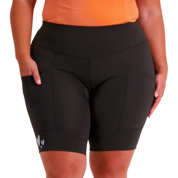 Birds on Bikes Essential Pocket Womens Padded Short Black
