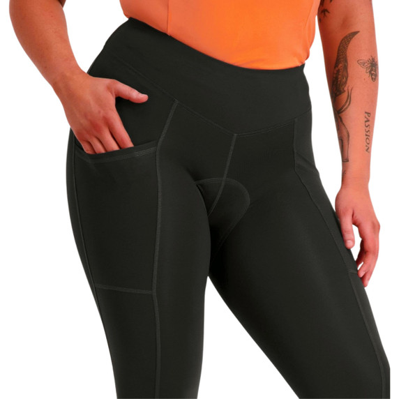 Birds on Bikes Essential Pocket Womens Padded Tights Black