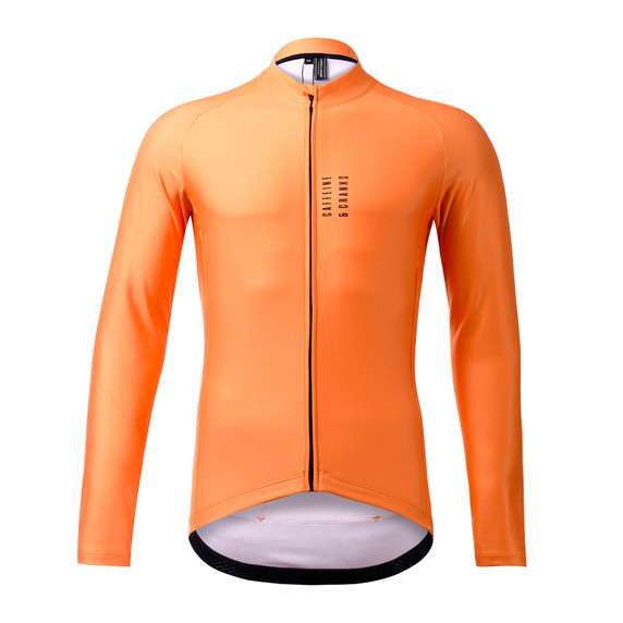 Caffeine and Cranks Core Thermal Jersey Orange Mens